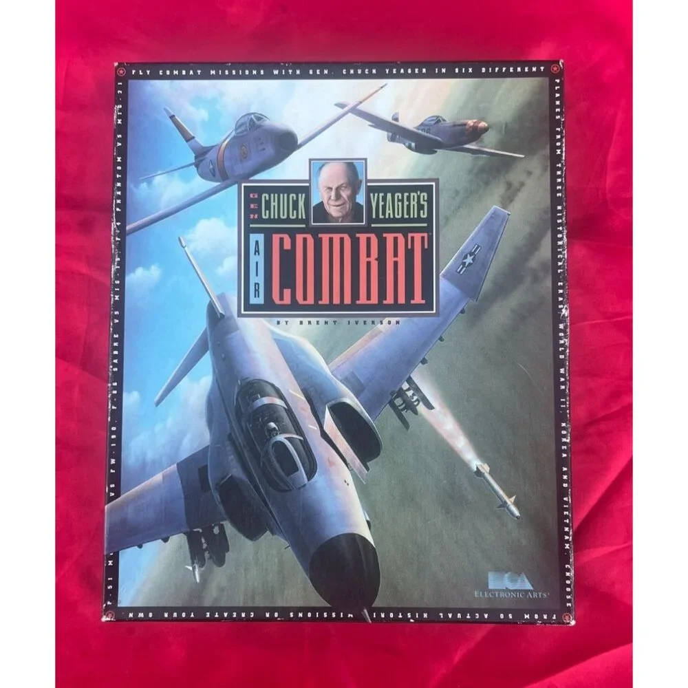 Chuck Yeager’s Air Combat PC Game 1991 EA IBM/Tandy NEW Open Box Complete Unused